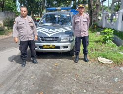 Personel Polsek Binjai Kota laksanakan Patroli R4 serta memberikan himbauan mengenai virus corona dan menerapkan prokes
