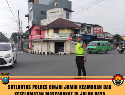 SATLANTAS POLRES BINJAI JAMIN KEAMANAN DAN KESELAMATAN MASYARAKAT DI JALAN RAYA