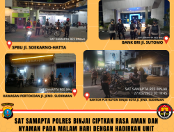SAT SAMAPTA POLRES BINJAI CIPTKAN RASA AMAN DAN NYAMAN PADA MALAM HARI DENGAN HADIRKAN UNIT PATROLI RODA-2