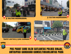 POS PADAT SORE OLEH SATLANTAS POLRES BINJAI, ANTISIPASI GANGGUAN KAMSELTIBCARLANTAS PADA KAWASAN POTENSI KEMACETAN