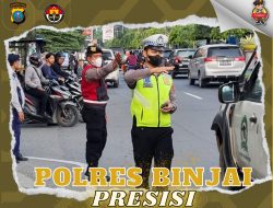 AKSI SATLANTAS POLRES BINJAI DALAM MEMECAH KEMACETAN