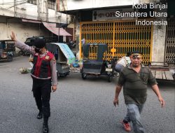 Sat Samapta Polres Binjai laksanakan Giat pos padat pagi pemantauan arus lalin cegah terjadinya gangguan Kamtibcarlantas