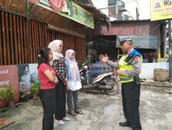Pelaksanaan giat Sat Lantas Polres Binjai Unit Kamsel melaksanakan Kampanye keselamatan dan penling kepada masyarakat