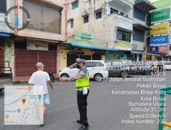 Pada pagi hari Unit Sat Lalin Polres Binjai melakukan pos padat lancarkan aktivitas masyarakat dan meminimalisir kepadatan lalu lintas