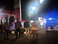Personel Polsek Binjai barat melaksanakan patroli malam meminimalisir terjadinya tindak pidana yang ada di wilayah hukum Polsek Binjai Barat