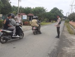 Polsek Sei Bingai melaksanakan giat Oprasi Yustisi pencegahan virus corona bagi masker secara gratis kepada masyarakat