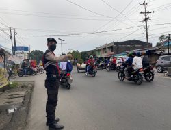 Pos padat pagi dilaksanakan oleh Sat Samapta Polres Binjai memantau arus lalin agar mencegah terjadinya gangguan Kamtibcarlantas