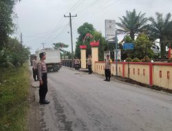 Polsek Selesai lakukan Kegiatan himbauan pemerintah guna menurunkan angka penyebaran virus corona  di tengah masyarakat