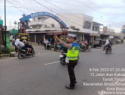 Pada pagi hari Pos padat dilaksanakan oleh Unit Sat Lalin Polres Binjai guna melancarkan aktivitas masyarakat dan meminimalisir kepadatan lalu lintas