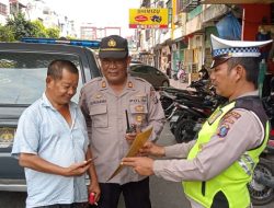 Polsek Binjai Kota Ops Yustisi laksanakan tentang Pencegahan Penyebaran Virus Covid-19  guna memberi himbau kepada masyarakat agar tetap menerapkan prokes