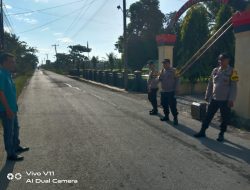 Giat himbauan pemerintah dilaksanakan oleh Polsek Selesai guna menurunkan angka penyebaran virus corona  di tengah masyarakat serta bagi masker gratis