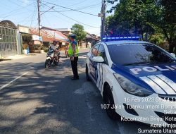 Pelaksanaan kegiatan patroli oleh Sat lantas Polres Binjai guna antisipasi kemacetan serta KRYD dan memberi himbuan kepada warga agar  menjaga prokes