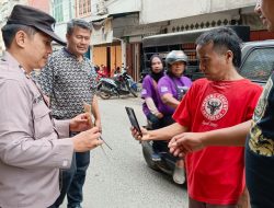 Giat Polsek Binjai Kota melaksanakan program Oprasi Yustisi cegah terjadinya penyebaran virus corona serta memberikan masker gratis kepada masyarakat