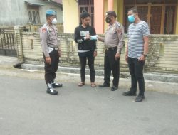 Pelaksanaan  giat Polsek Binjai Barat Personil Unit Samapta laksanakan giat Patroli  sekaligus memberikan himbauan prokes kepada masyarakat