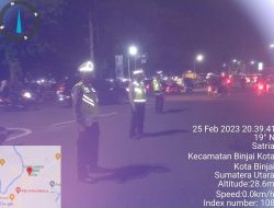 LANCARKAN MALAM AKHIR PEKAN, SAT LANTAS POLRES BINJAI GELAR GATUR LALIN MALAM HARI