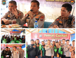 PROGRAM JUMAT CURHAT, KAPOLRES BINJAI DENGARKAN CURHATAN SEJUMLAH DRIVER OJEK ONLINE