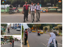 SAT SAMAPTA MELALUI PAM OBVIT POLRES BINJAI BANTU SEBRANGKAN PELAJAR