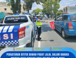 PENGATURAN DITITIK RAWAN PADAT LALIN, DALAM RANGKA OPERASI KESELAMATAN TOBA POLRES BINJAI 2023