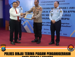 KAPOLRES BINJAI TERIMA PIAGAM PENGANUGERAHAN KPPN MEDAN I AWARD