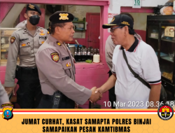 JUMAT CURHAT, KASAT SAMAPTA POLRES BINJAI SAMAPAIKAN PESAN KAMTIBMAS