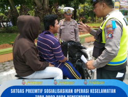 SATGAS PREEMTIF SOSIALISASIKAN OPERASI KESELAMATAN TOBA 2023 KEPADA PENGENDARA
