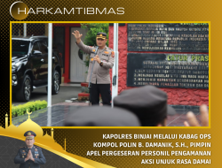 POLRES BINJAI TERJUNKAN PERSONIL PENGAMANAN AKSI DAMAI UNJUK RASA