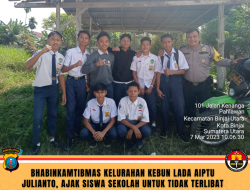 BHABINKAMTIBMAS KELURAHAN KEBUN LADA AIPTU JULIANTO, AJAK SISWA SEKOLAH UNTUK TIDAK TERLIBAT DALAM AKSI GENG MOTOR, BULLYING DAN TAWURAN
