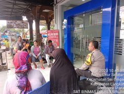 AIPDA LESTA BARUS PATROLI MOBILING DENGAN SAMBANG BANK BRI KEL. NAMU UKUR SELATAN KEC. SEI BINGAI.