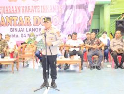 KAPOLRES BINJAI DENGAN RESMI MEMBUKA KEJUARAAN KARATE INKANAS ANTAR DOJO DI GOR BINJAI