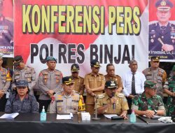 POLRES BINJAI MELAKSANAKAN KONFERENSI PRESS HASIL OPERASI CIPTA KONDISI MENYAMBUT BULAN SUCI RAMADHAN 1444 H TAHUN 2023