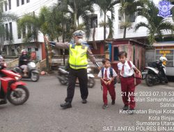 SATLANTAS POLRES BINJAI GATUR PAGI CEGAH GANGGUAN KAMSELTIBCARLANTAS