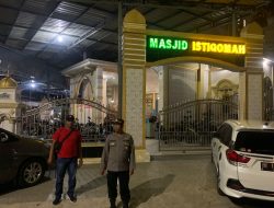 POLSEK BINJAI UTARA PANTAU PELAKSANAAN TERAWIH MALAM PERTAMA RAMADHAN 1444H