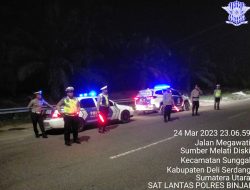 CEGAH AKSI KRIMINAL JALANAN DAN BALAP LIAR, SATLANTAS POLRES BINJAI TINGKATKAN PATROLI MALAM