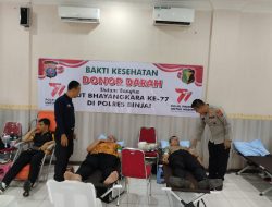 MENYAMBUT HARI BHAYANGKARA KE-77 POLRES BINJAI MELALSANAKAN DONOR DARAH