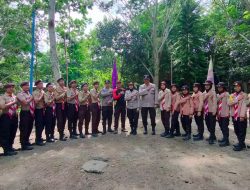 sat binmas polres binjai melaksanakan apel penutupan giat Labhardas (latihan bhayangkara dasar) saka bhayangkara polres binjai tahun 2023