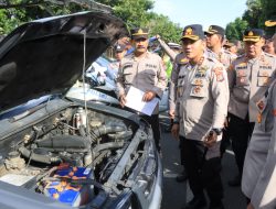 Kapolres Binjai Cek Kelengkapan  Ranmor Dinas Dalam Rangka Kesiapan Tugas Rutin Kepolisian