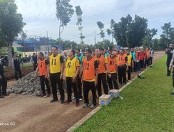 Polres Binjai melaksanakan Test Kesjas dan Beladiri Polri berkala.