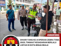 Dihari Yang Ke-8 Operasi Zebra Toba 2023, Tingkat Kesadaran Berlalu Lintas Di Kota Binjai Mulai Meningkat