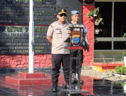 Kapolres Binjai Memberikan Arahan Terhadap Personil Polres Binjai Dan Polsek Jajaran Saat Apel Pagi