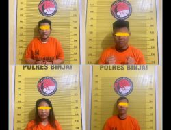 Tiga Orang Pria Dan Satu Wanita Ditangkap Polres Binjai Sebagai Bandar Narkoba Antar Kabupaten -Kota Dan Provinsi