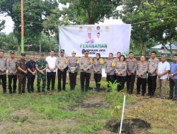 POLRES BINJAI MELAKSANAKAN PENANAMAN SEPULUH JUTA POHON POHON SECARA SERENTAK