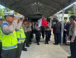 Polri Berduka Polres Binjai Gelar Upacara Pemakaman Aiptu Pangihutan Hutasuhut