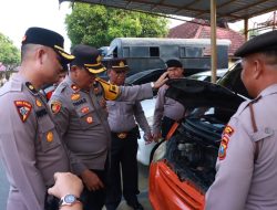 Cek Kendaraan Dinas, Kapolres Binjai Ingatkan Personil Rawat Kendaraan