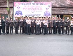 Polres Binjai Laksanakan Uparaca Hari Kesaktian Pancasila Tahun 2024 dan Lantik Kenaikan Pangkat Empat Personil