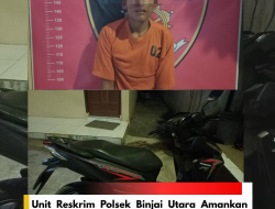 Unit Reskrim Polsek Binjai Utara Amankan Pelaku Pencurian Sepeda Motor Di Halaman Mushola