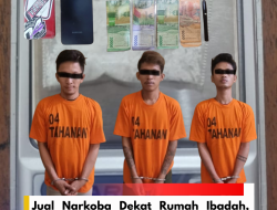 Jual Narkoba Dekat Rumah Ibadah, Tiga Orang Pria Di Gelandang Ke Polres Binjai