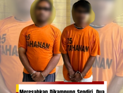 Meresahkan Dikampung Sendiri, Dua Pria  Digelangang Ke Polres Binjai