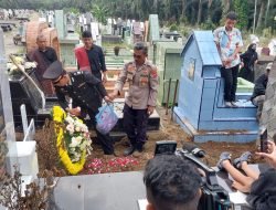 Polres binjai melaksanakan kegiatan pemakaman purnawirawan polri Ipda Hendry T Aritonang