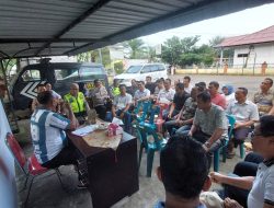 Akp Firdaus kemit Sh yang baru menjabat sebagai Kapolsek binjai selatan  melakukan ramah tamah bersama personil