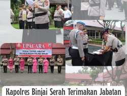 Kapolres Binjai Serah Terimakan Jabatan Kasat Binmas Dan Kapolsek Binjai Utara